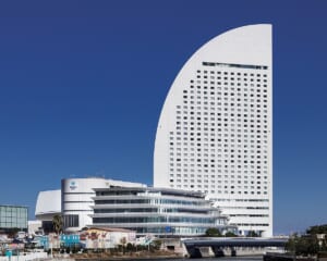 a large white building with a curved top