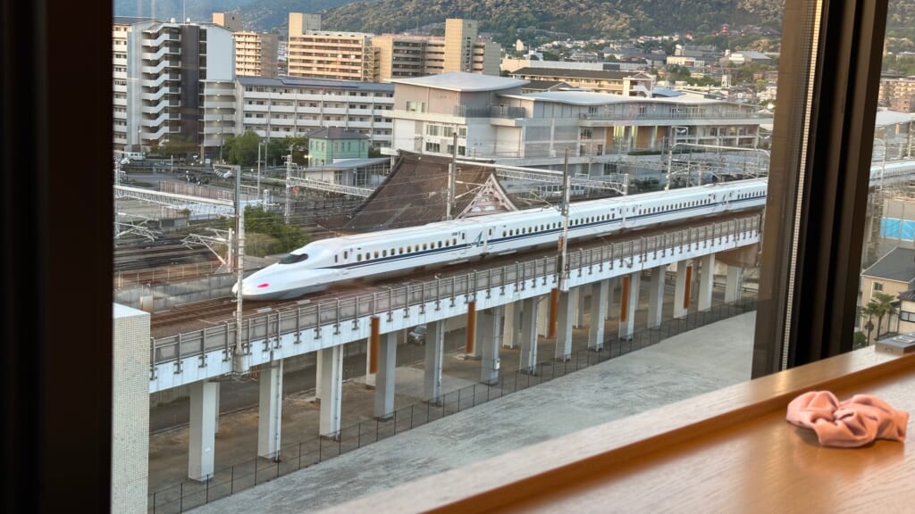 a train on a bridge